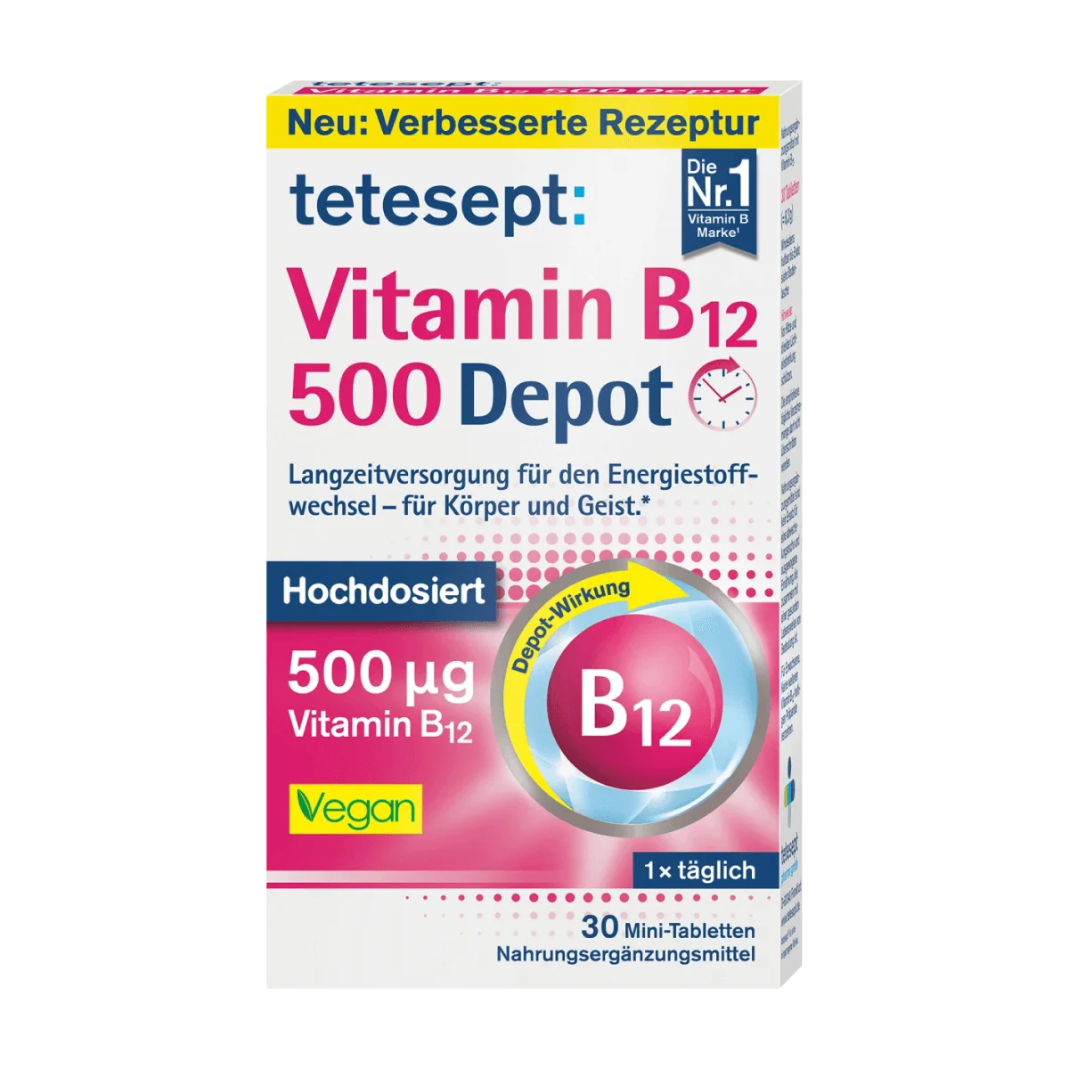 tetesept Vitamin B12 Depot 500µg Tabletten 30 Stk, 8.3 g