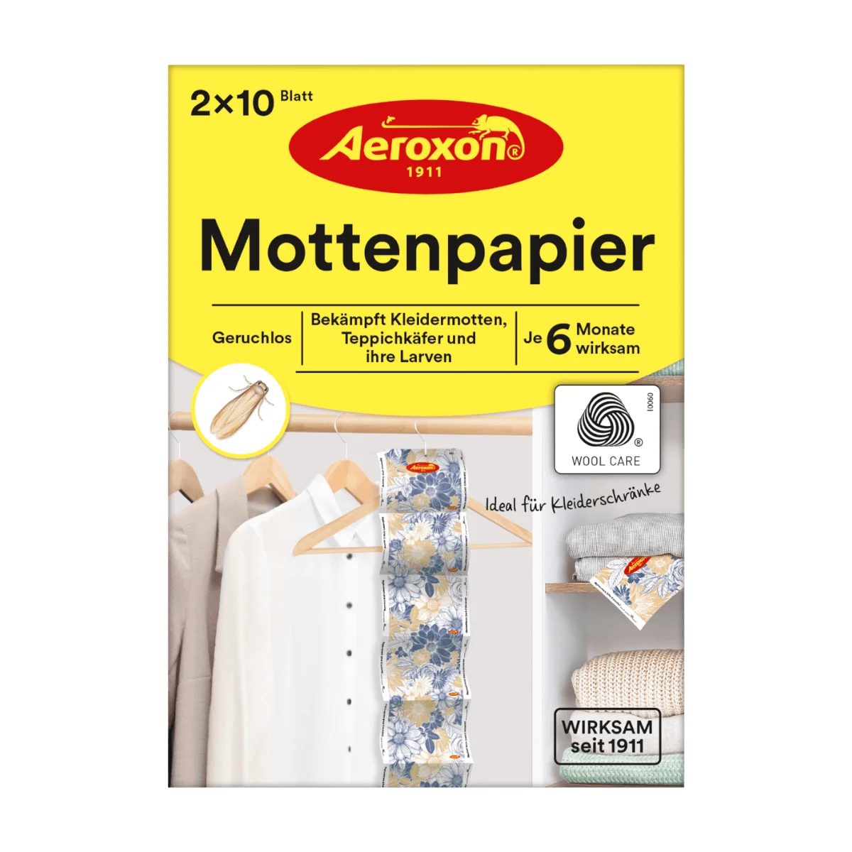Aeroxon Mottenpapier, 2x10 Blatt