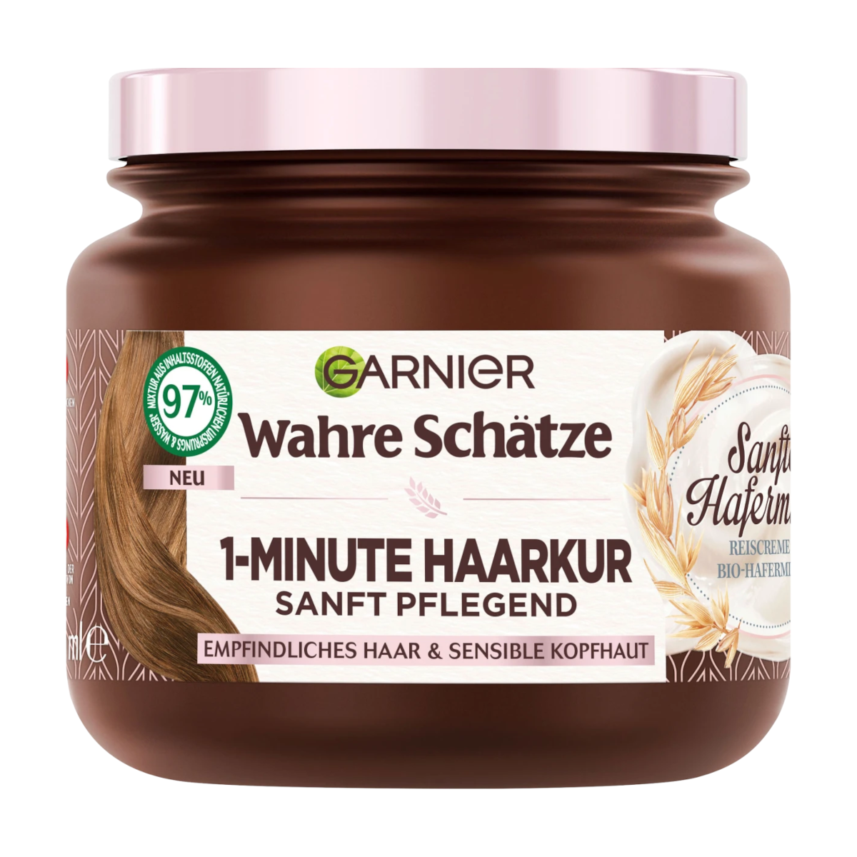Garnier Wahre Schätze Haarkur 1-Minute Sanfte Hafermilch, 340 ml