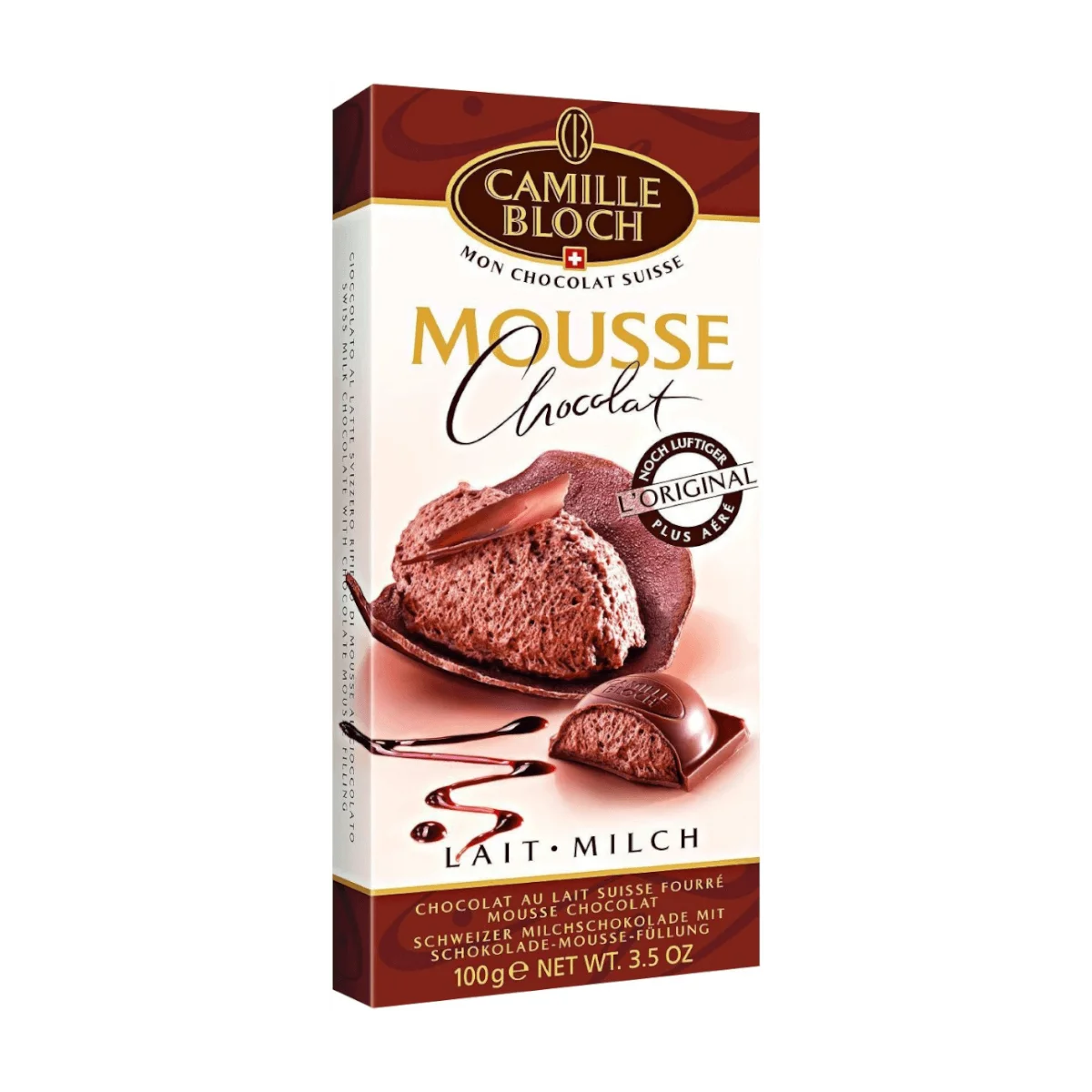 Camille Bloch Mousse Chocolat Lait Schweizer Premium Schokolade, 100 g