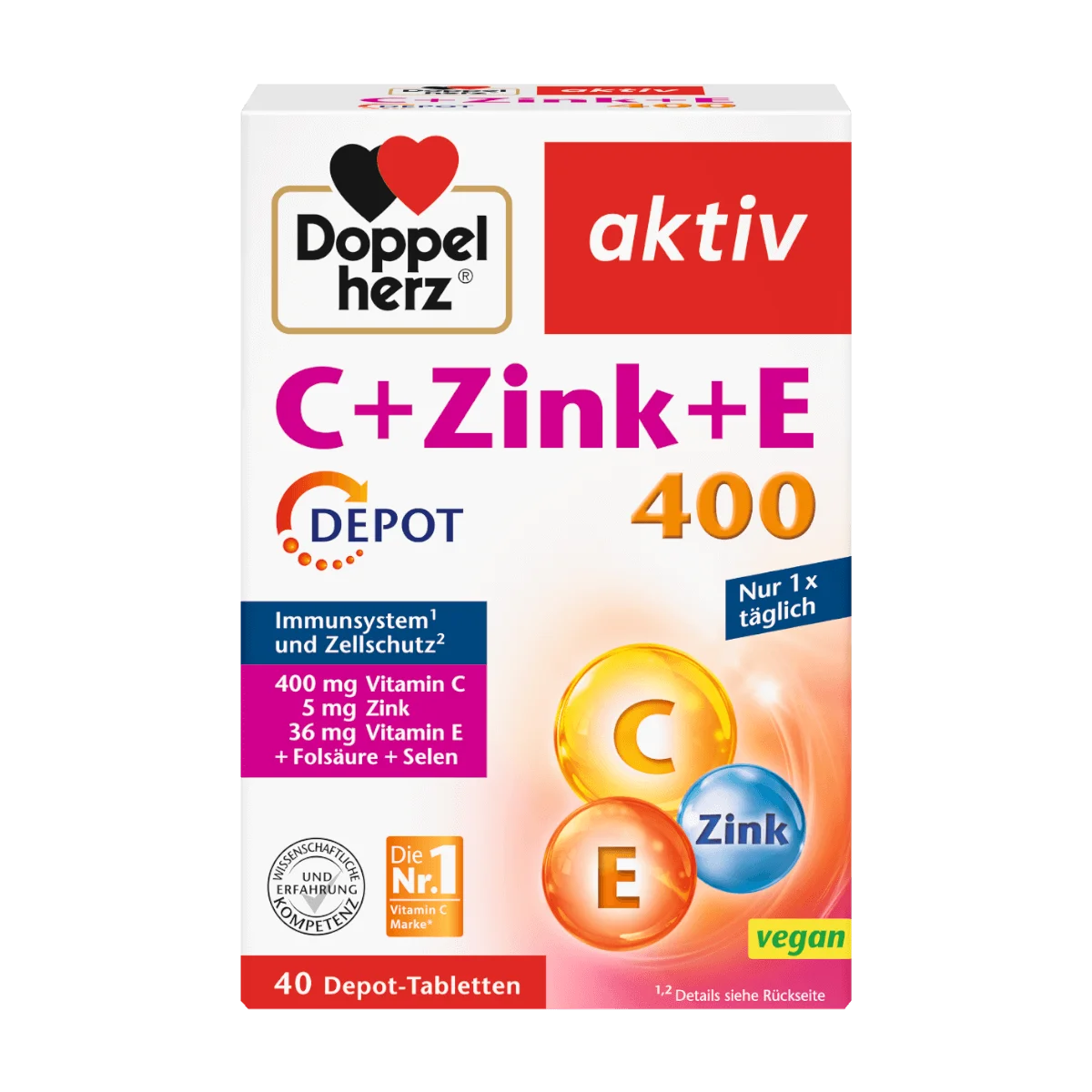 Doppelherz C + Zink + E Depot 400, 40 Stk