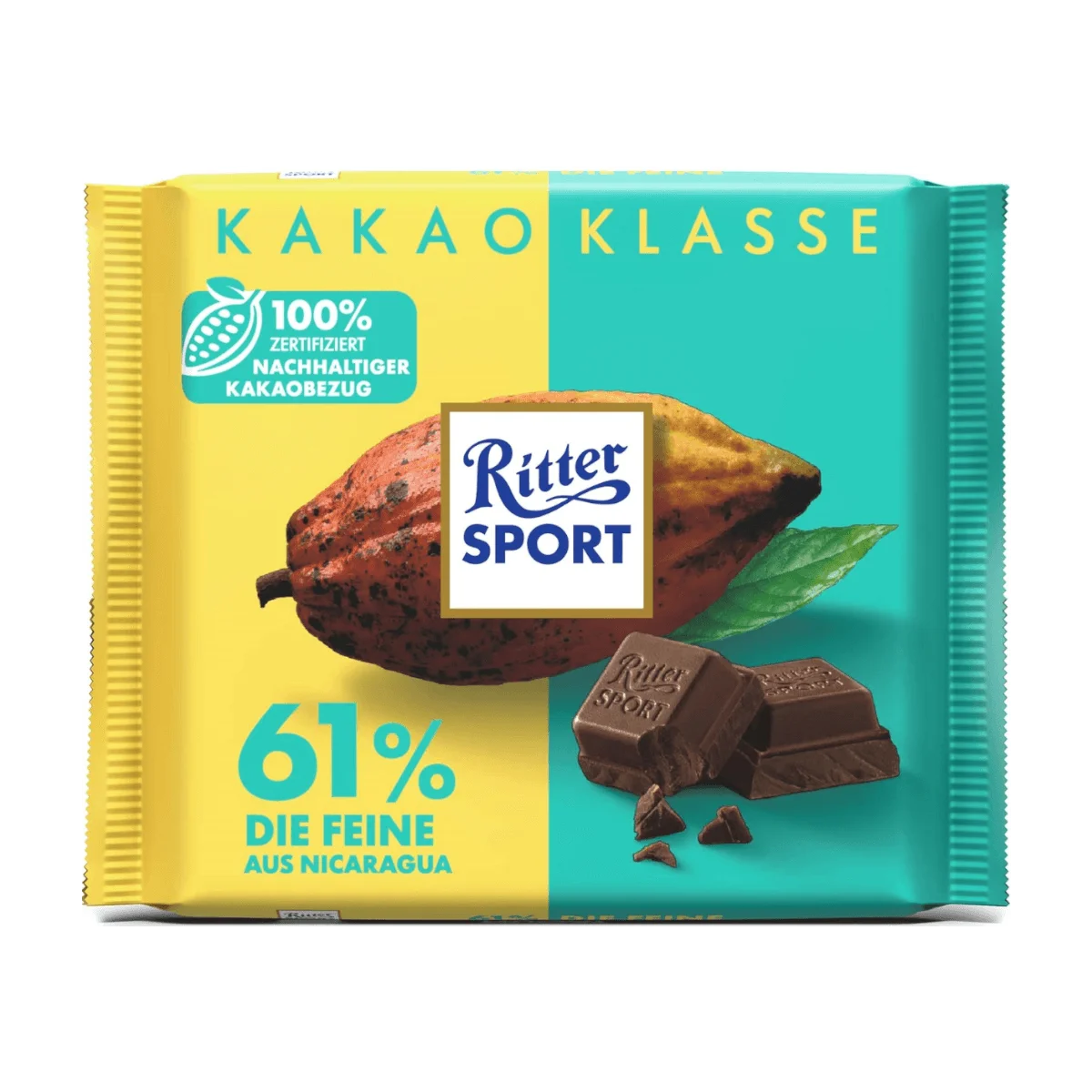 Ritter Sport Kakao-Klasse 61% Die Feine aus Nicaragua, 100 g