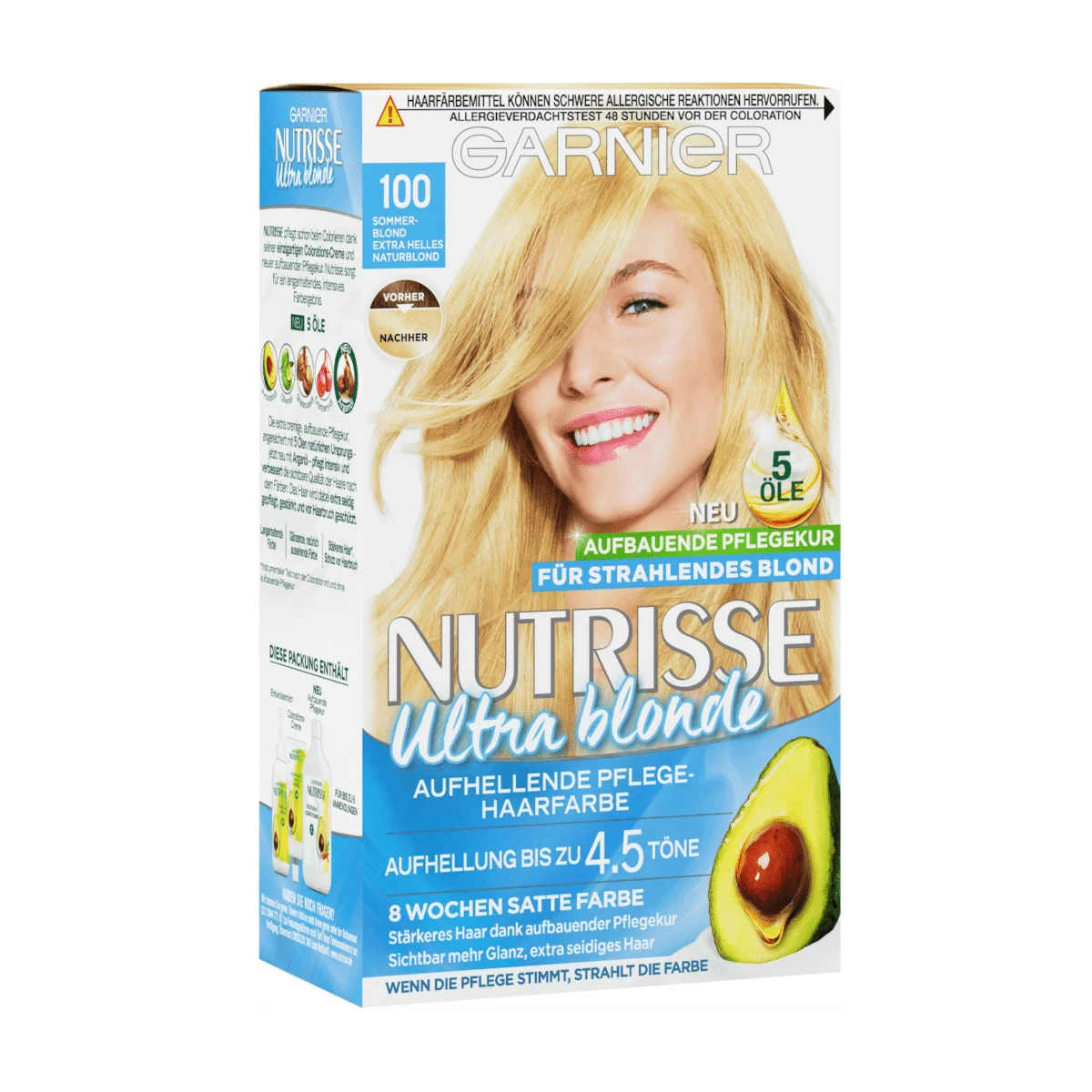 Garnier Nutrisse Ultra Blonde Haarfarbe 100 Extra Helles Naturblond, 1 Stk