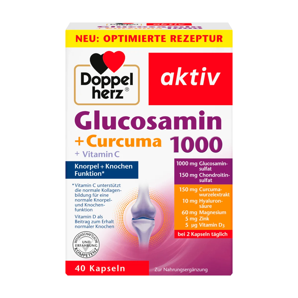 Doppelherz Glucosamin 1000 + Curcuma, 40 Kps