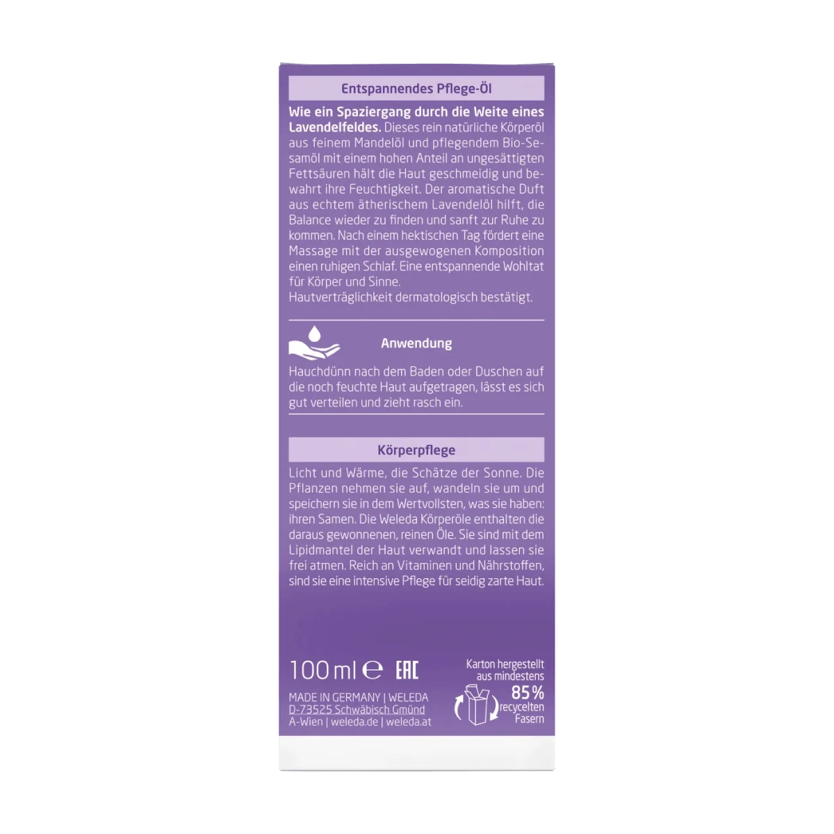 Weleda Körperöl Lavendel-Entspannungs-Öl, 100 ml