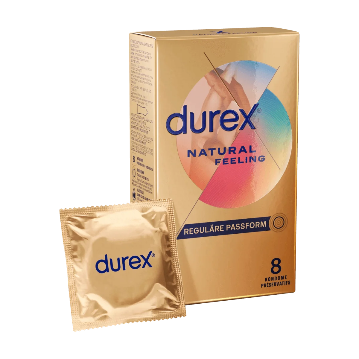 Durex Kondome Natural Feeling, latexfrei, Breite 56mm, 8 Stk