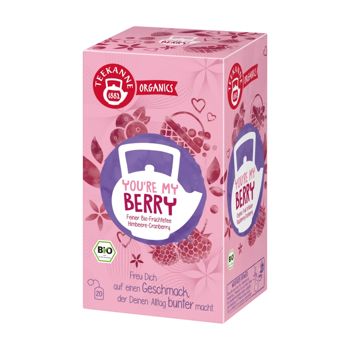 Teekanne Früchtetee you're my berry mit Himbeere, Cranberry (20 Beutel), 45 g