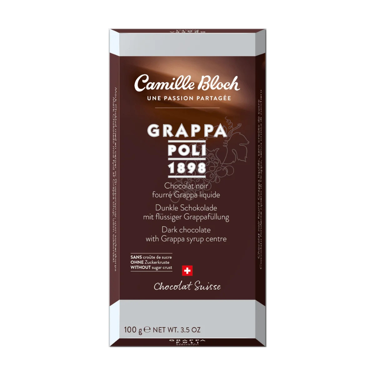 Camille Bloch Grappa Poli 1898 Noir Schweizer Premium Schokolade, 100 g