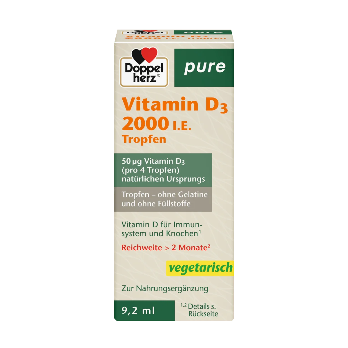 Doppelherz pure Vitamin D 3 2000 I.E. Tropfen 9,2 ml