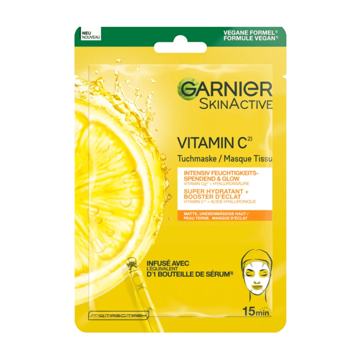 Garnier SkinActive Vitamin C Tuchmaske, 28 g