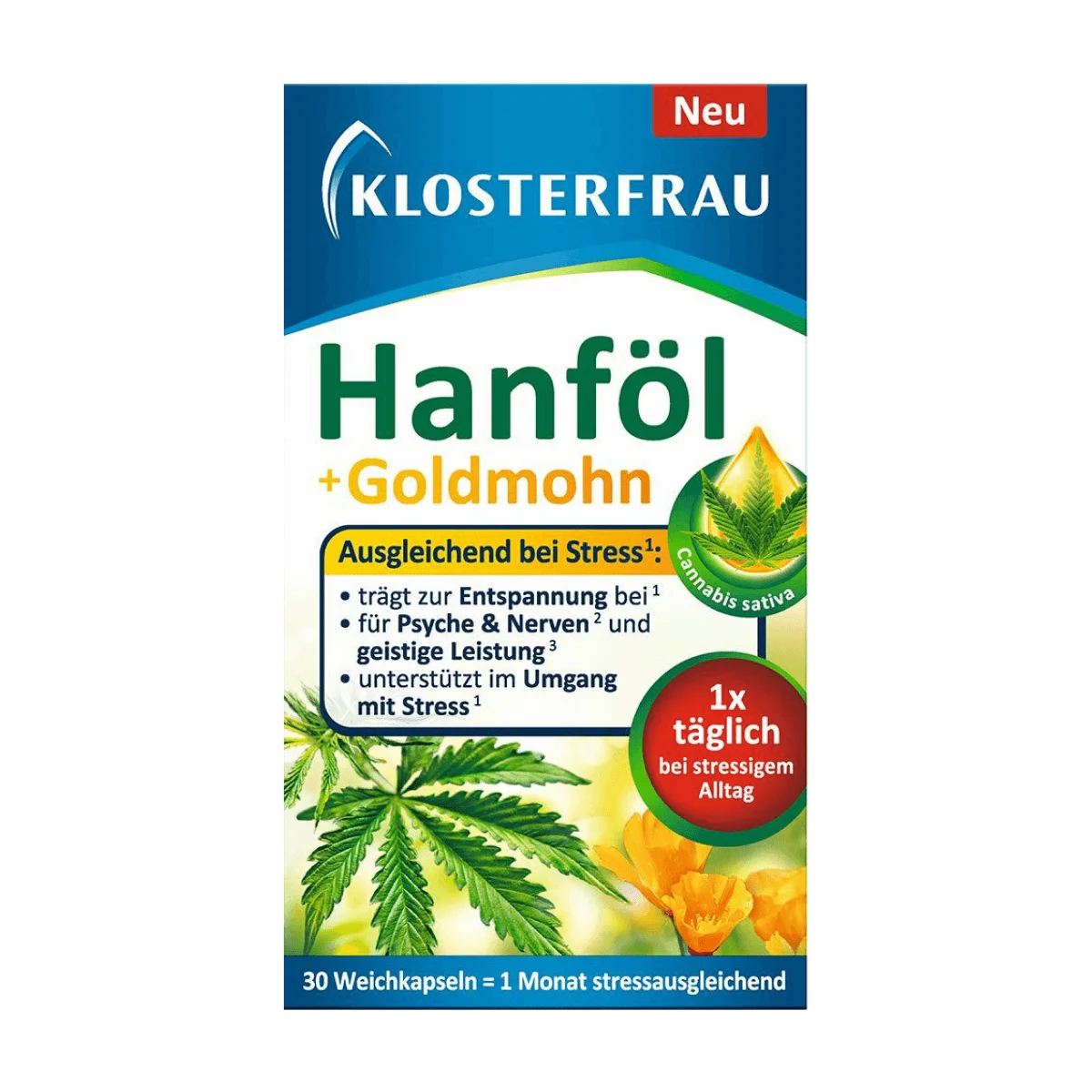 Klosterfrau Hanföl und Goldmohn 30 Skt, 21 g