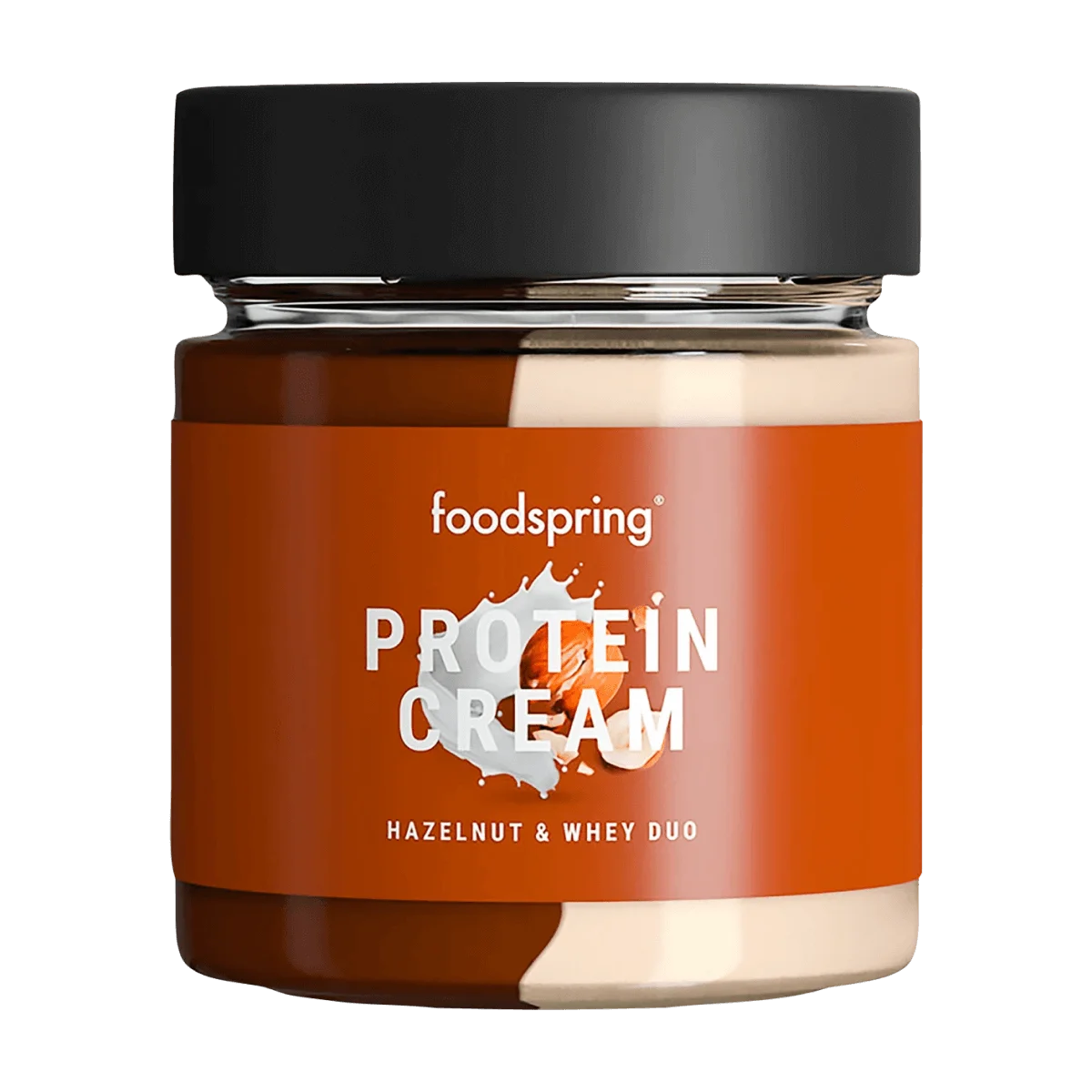 foodspring Brotaufstrich, Protein Cream Duo Hazelnut & Whey Duo, 200 g