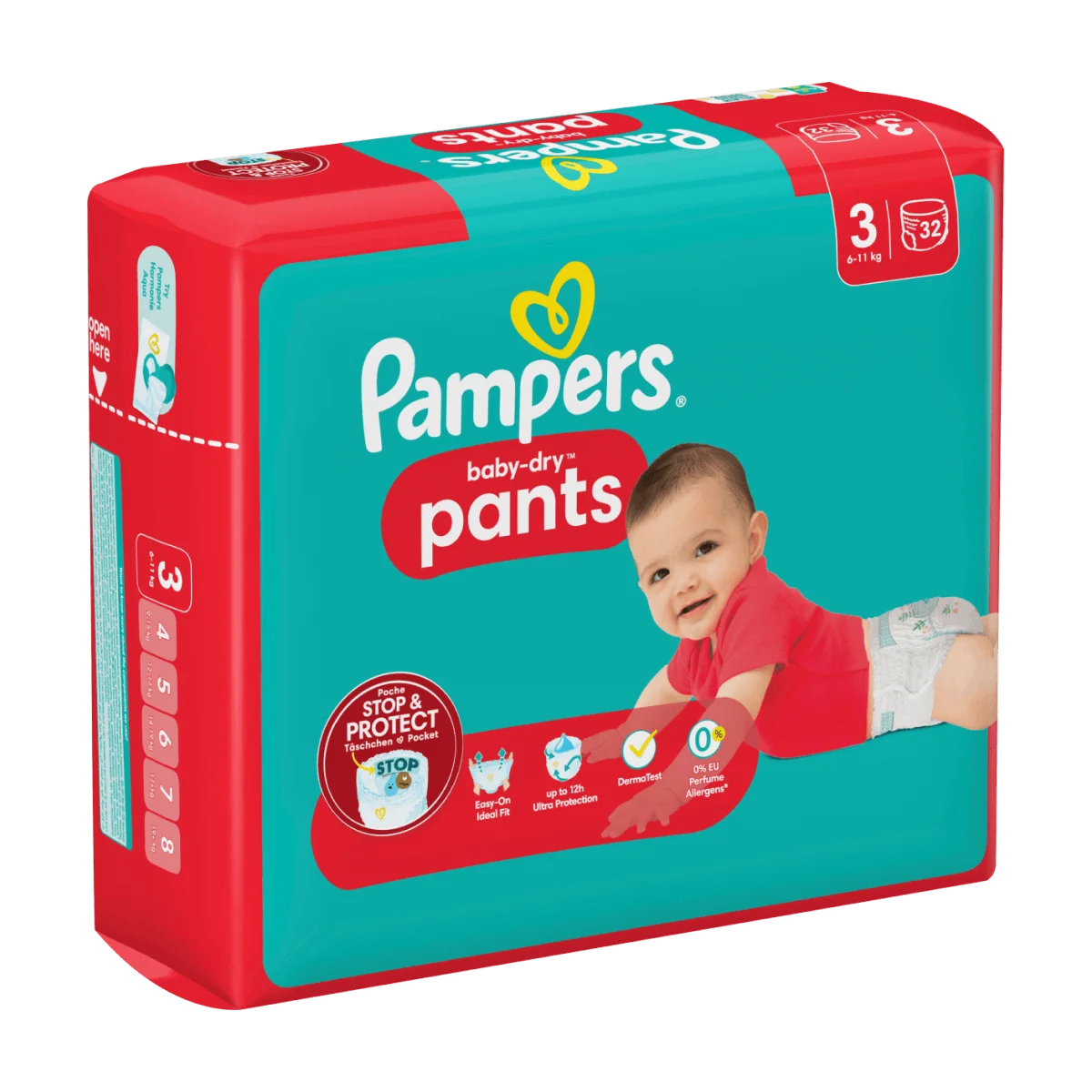 Pampers Baby Dry Pants Größe 3 Midi, 32 Stk