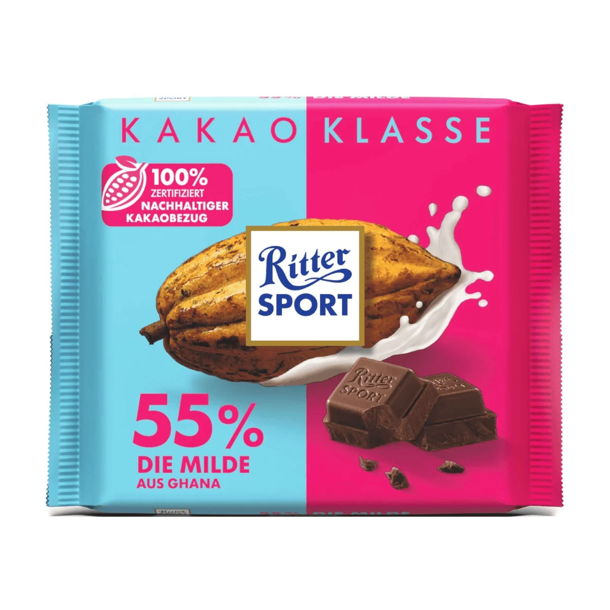 Ritter Sport Kakao-Klasse 55% Die Milde aus Ghana, 100 g