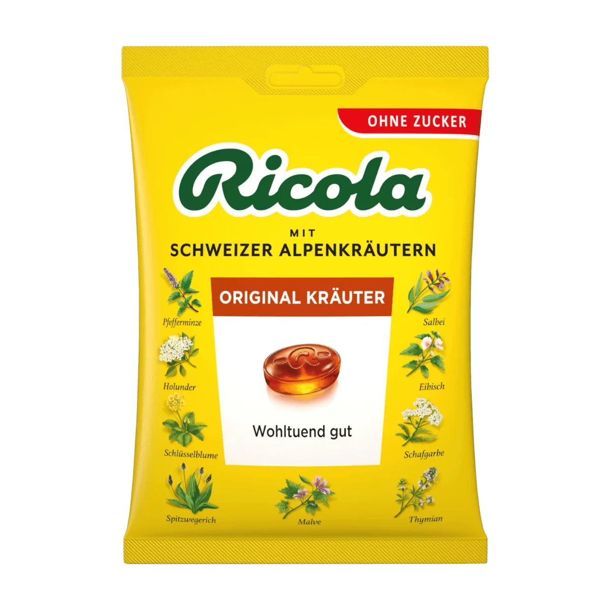 Ricola Bonbon, Kräuter Original, zuckerfrei, 75 g