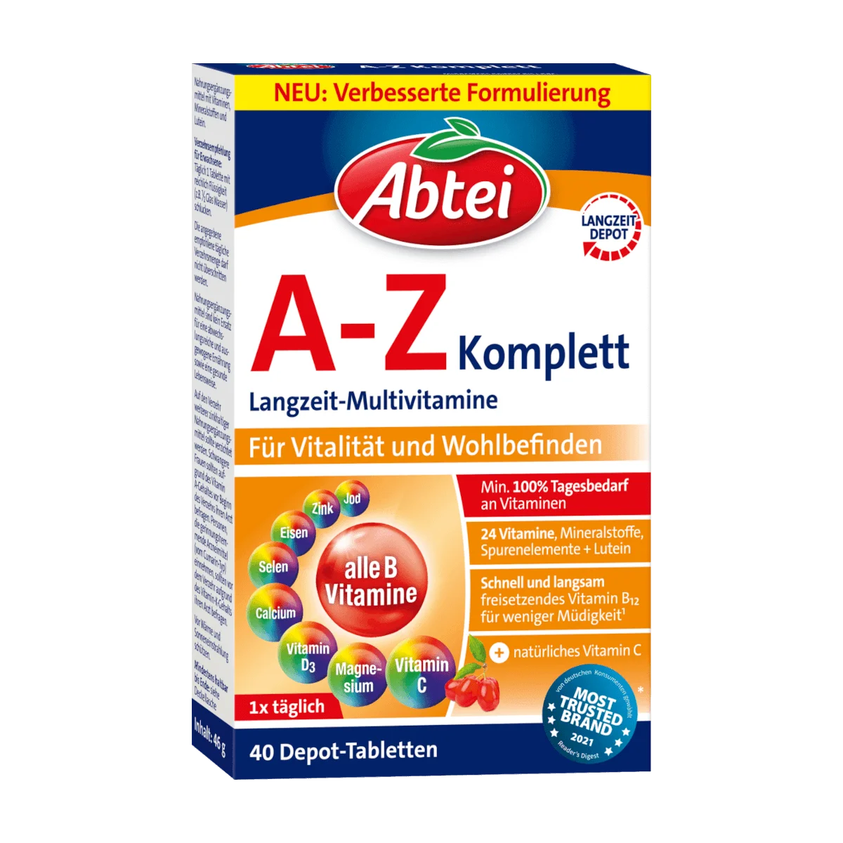 Abtei A-Z Komplett Tabletten 40 Stk, 46 g