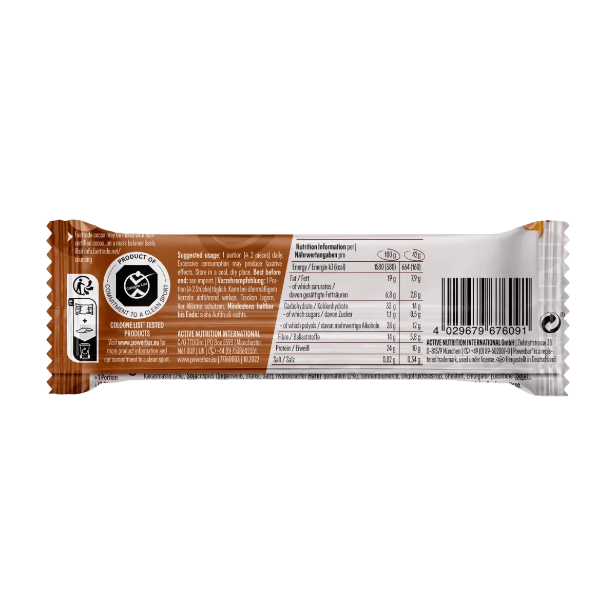 PowerBar Proteinriegel Protein + Low in Sugars, Peanut Choc Geschmack, 42 g
