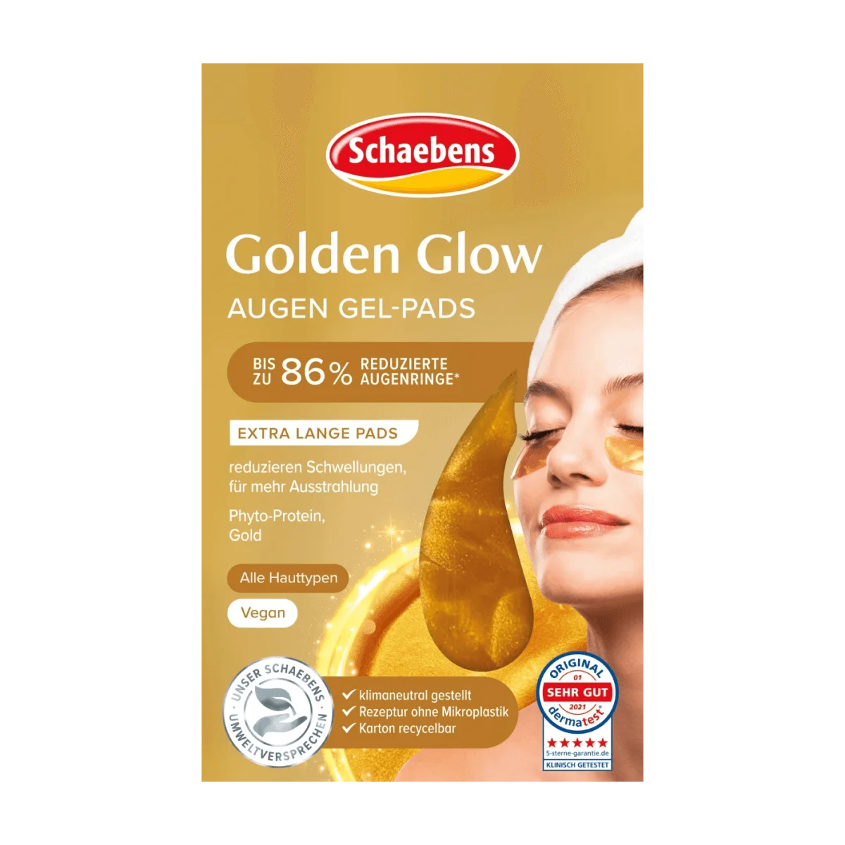 Schaebens Augenpads Golden Glow (1 Paar), 2 Stk