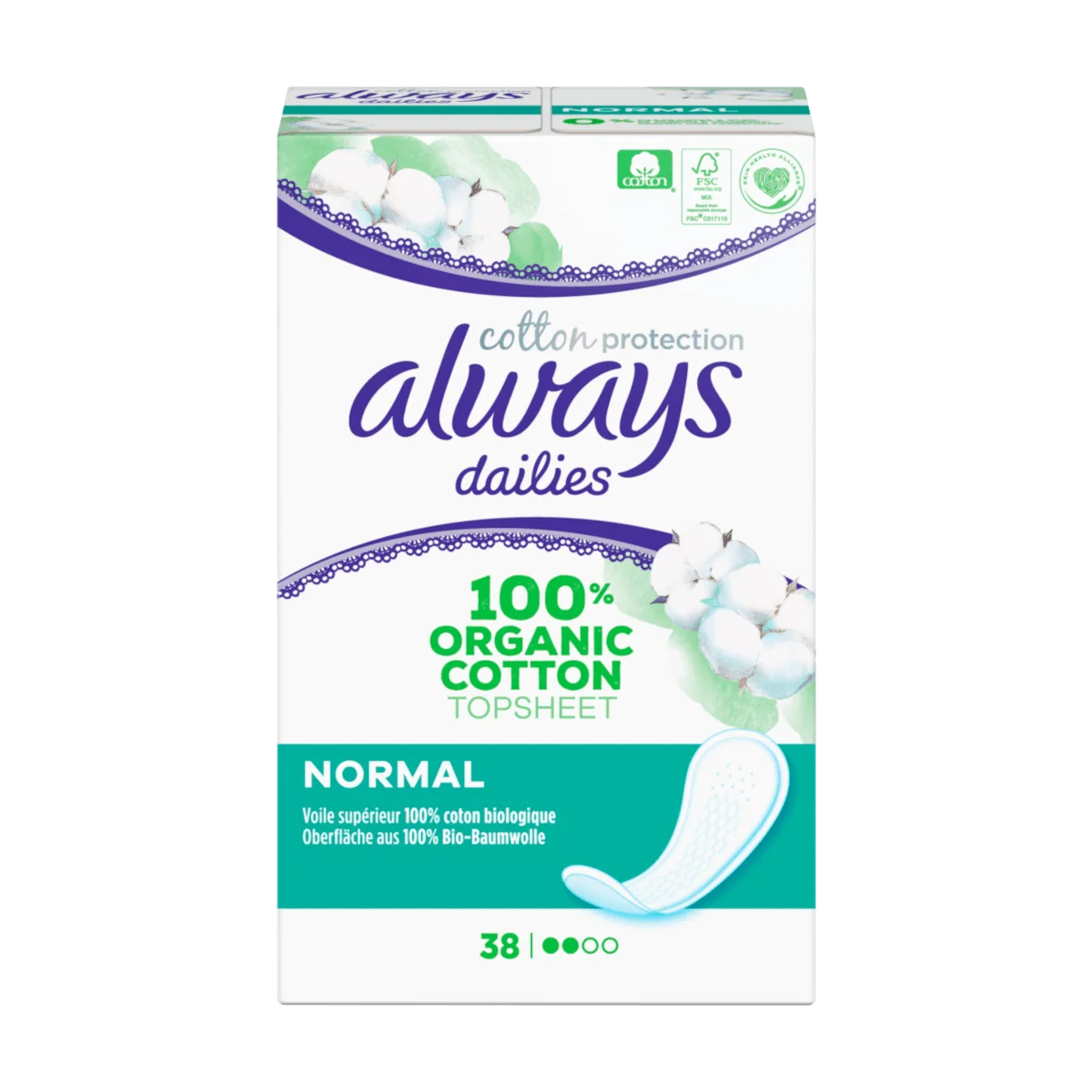 Always Dailies Cotton Protection, 38 Stk