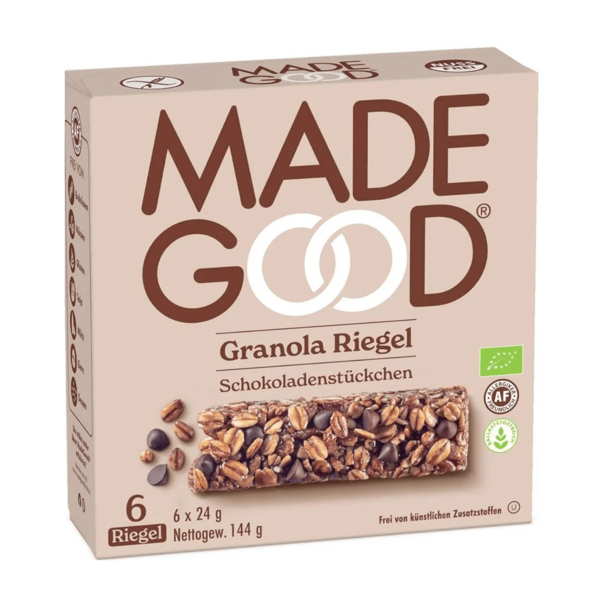 Made Good Müsliriegel, Granola Schokoladenstückchen (6 Stück), 144 g