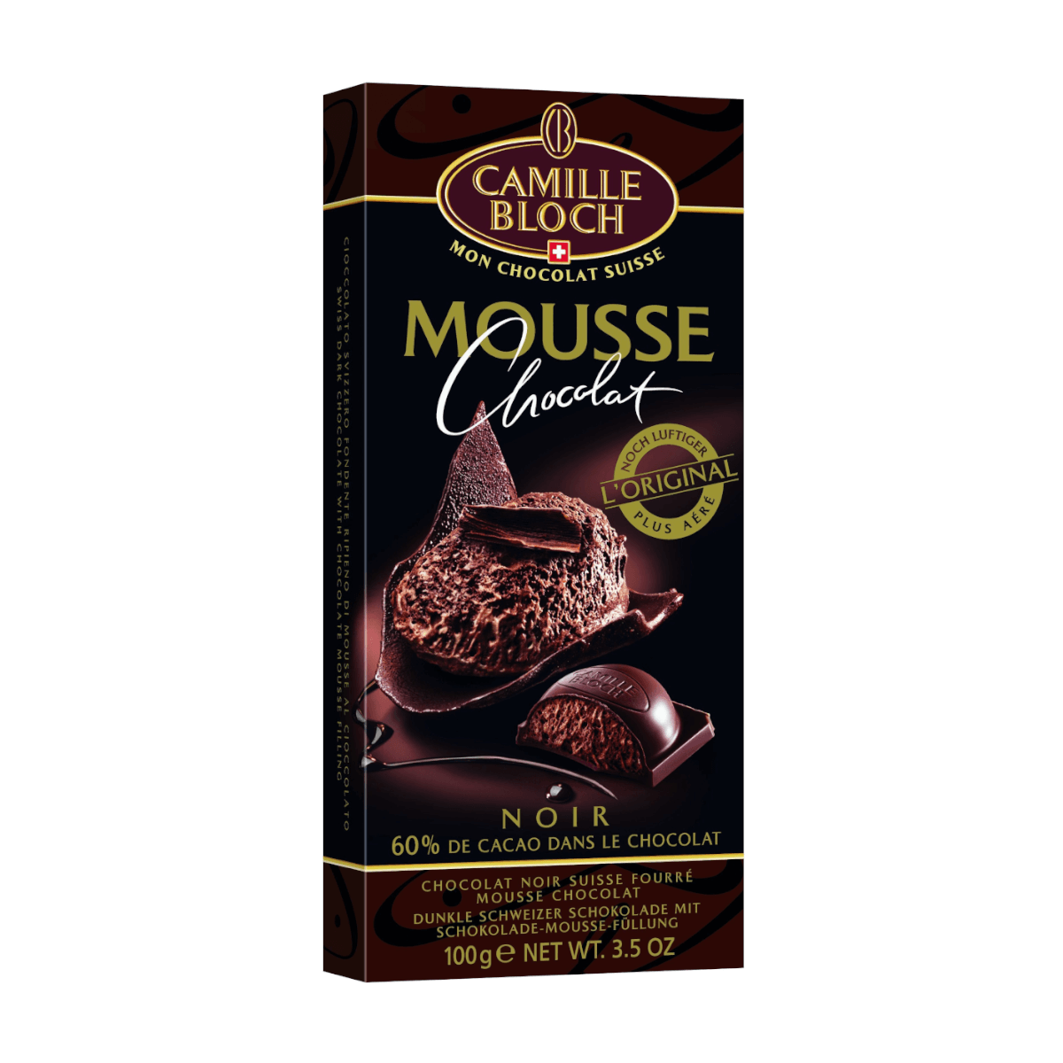 Camille Bloch Mousse Chocolat Noir Schweizer Premium Schokolade, 100 g