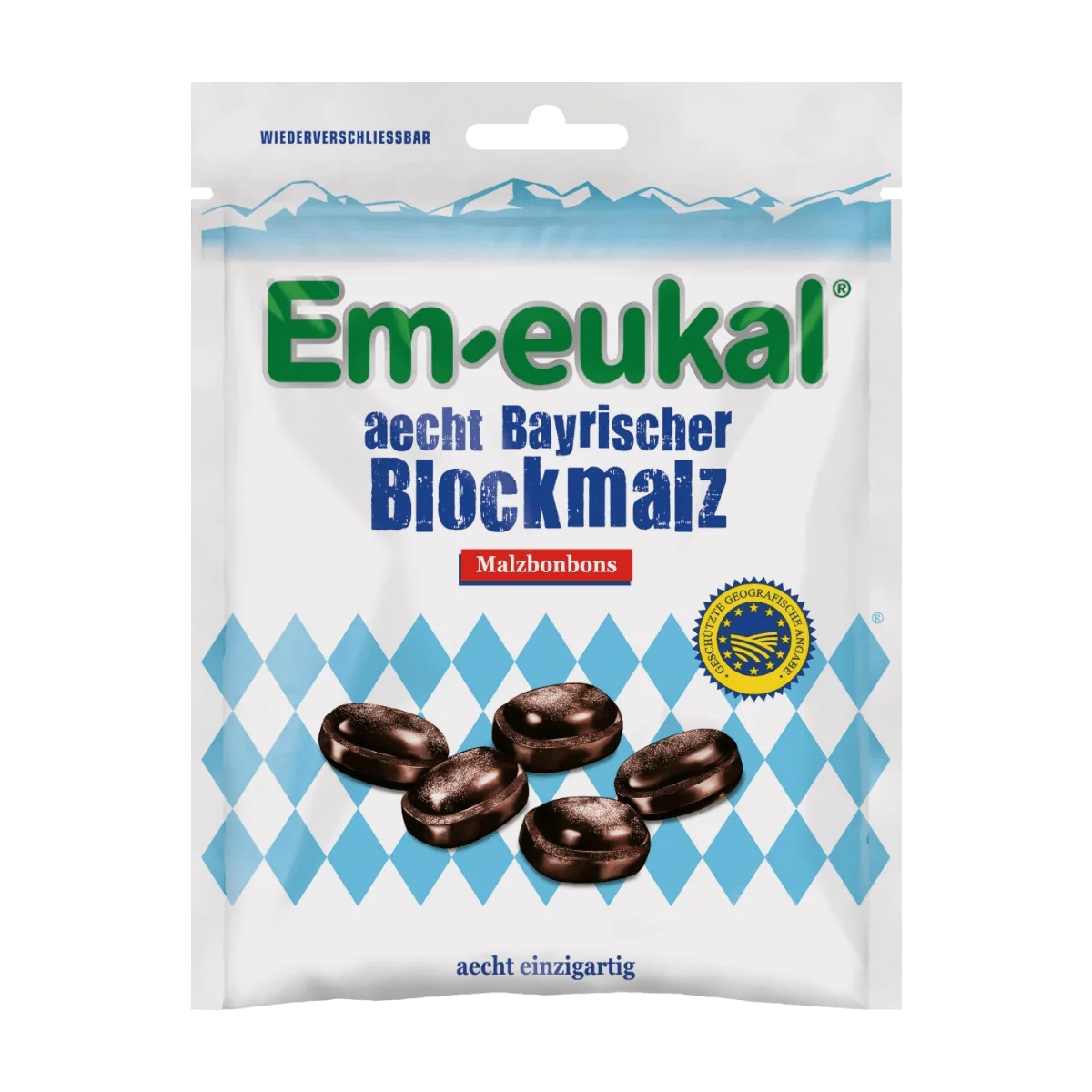 Em-eukal Bonbon, aecht Bayrischer Blockmalz, Malzbonbons, 100 g