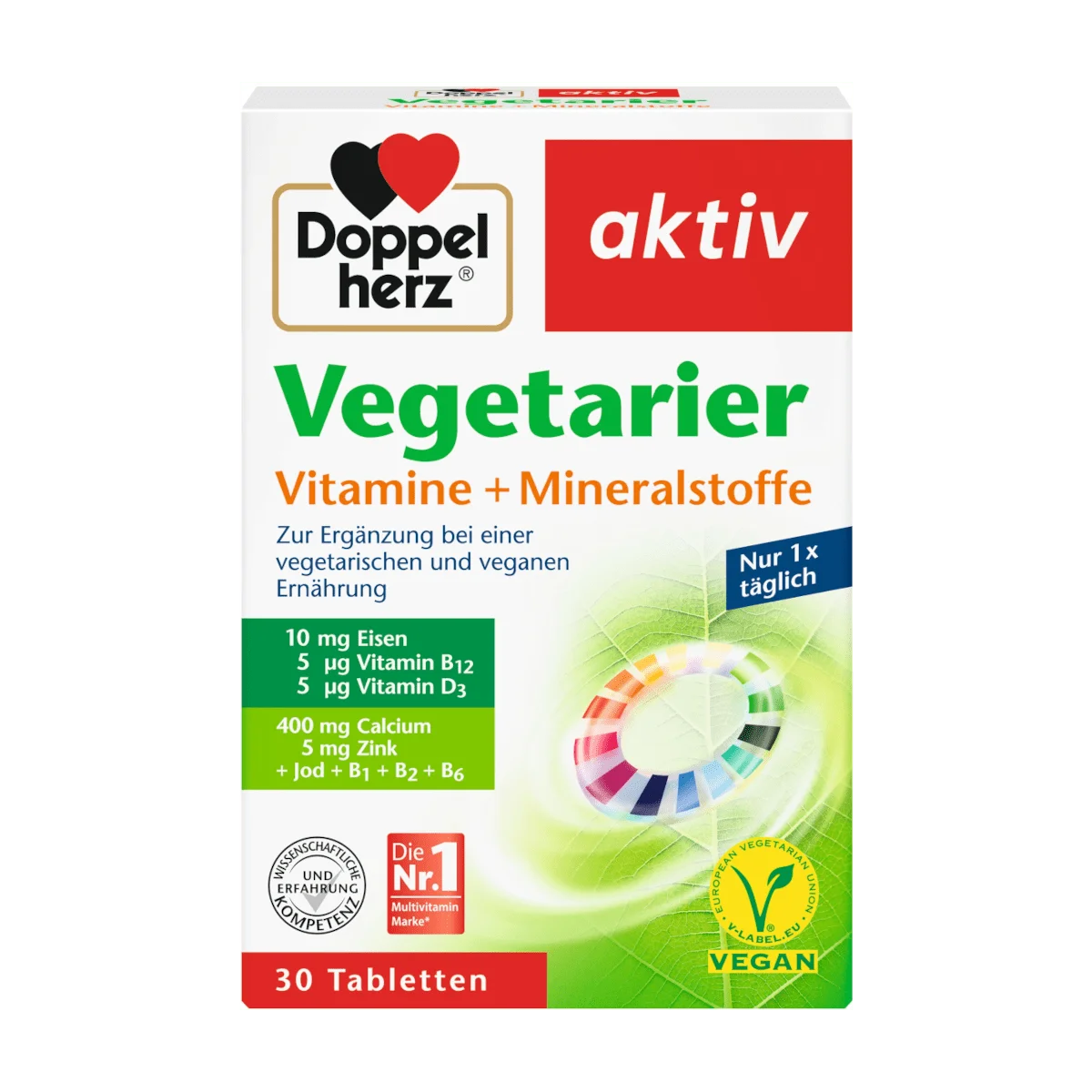 Doppelherz Vegetarier Vitamine + Mineralstoffe, 30 Tbl