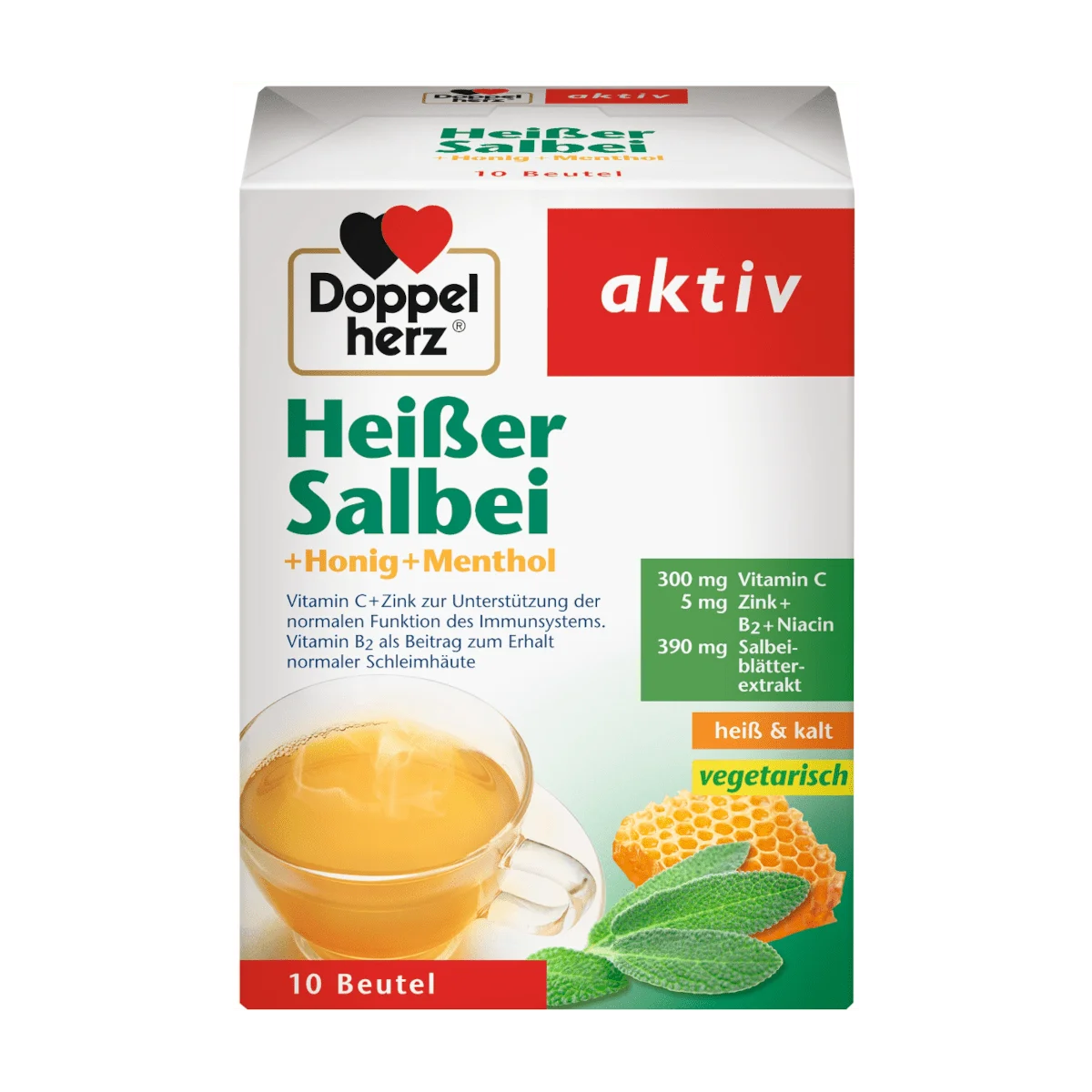 Doppelherz Heißer Salbei + Honig + Menthol, 10 Btl
