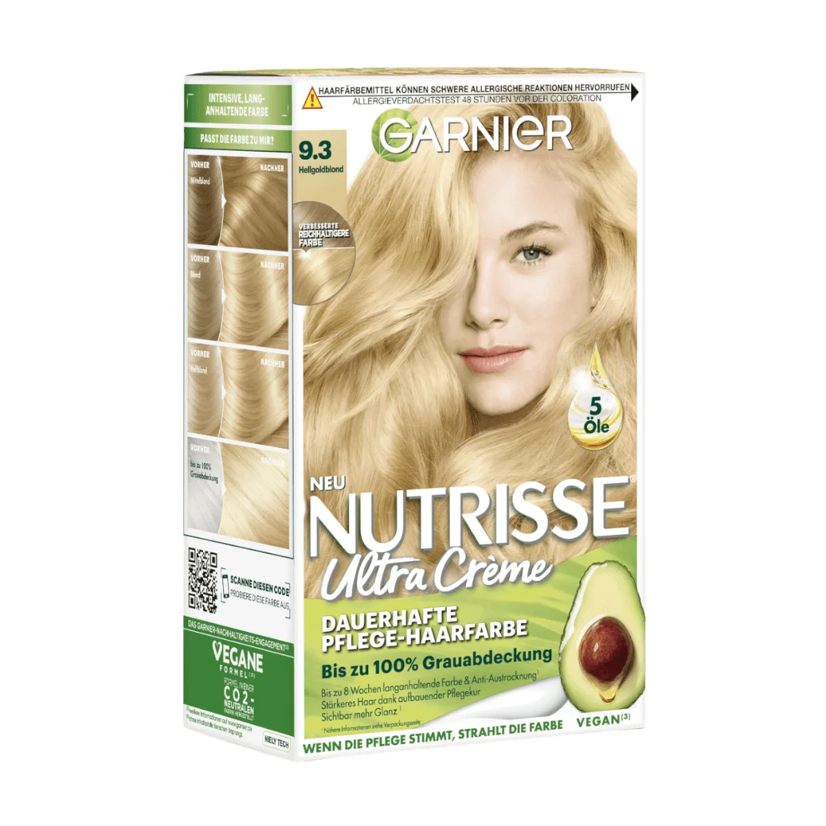 Garnier Nutrisse Ultra Creme Haarfarbe 9.3 Hellgoldblond, 1 Stk