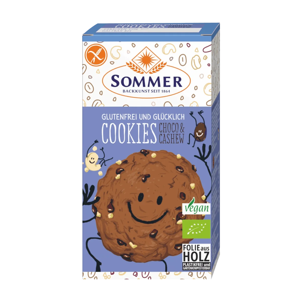 SOMMER Cookies, Choco & Cashew, glutenfrei, 125 g