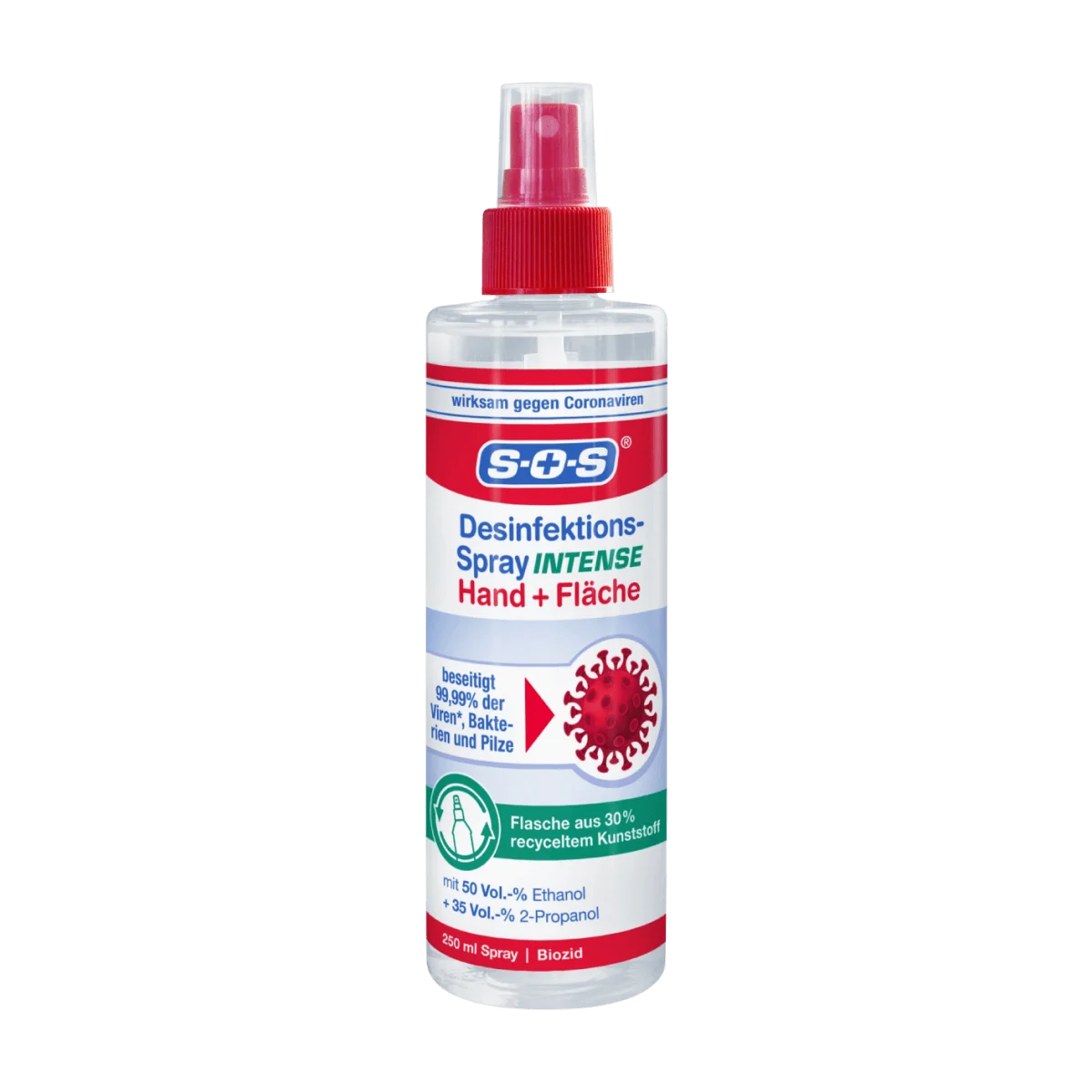 SOS Desinfektionsspray Intense Hand & Fläche, 250 ml