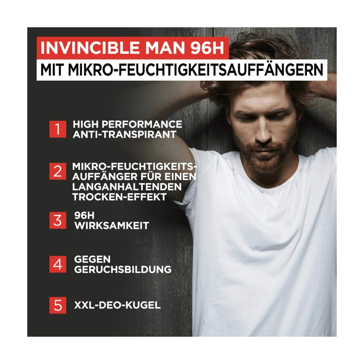 L’Oréal Paris Men Expert Deo Roll-On Antitranspirant Invincible Man, 50 ml