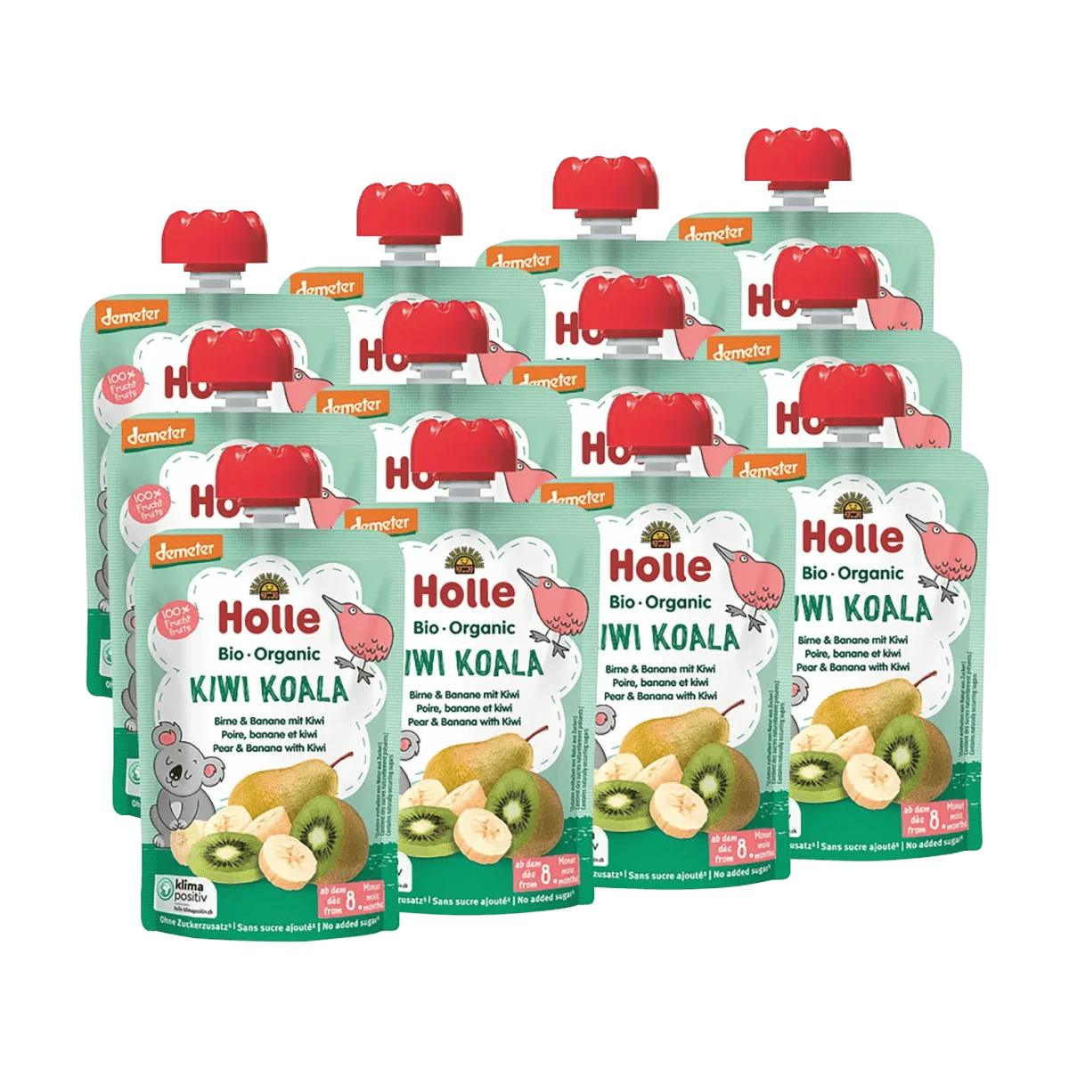 Holle baby food Quetschie Kiwi Koala, Birne & Banane mit Kiwi ab 8 Monaten, 100 g