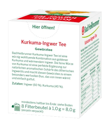 Bad Heilbrunner Kurkuma-Ingwer Tee, 8 g