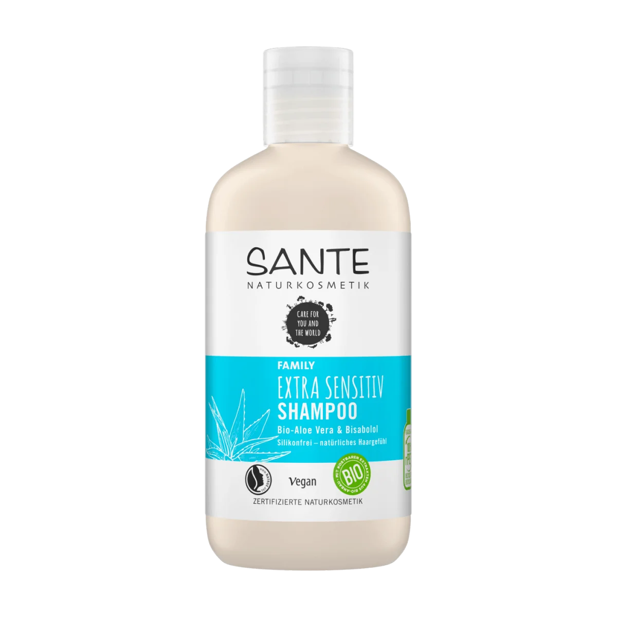 SANTE NATURKOSMETIK Shampoo Extra Sensitiv Family TP102422 250 ml Bisabolol, Bio-Aloe & Vera 