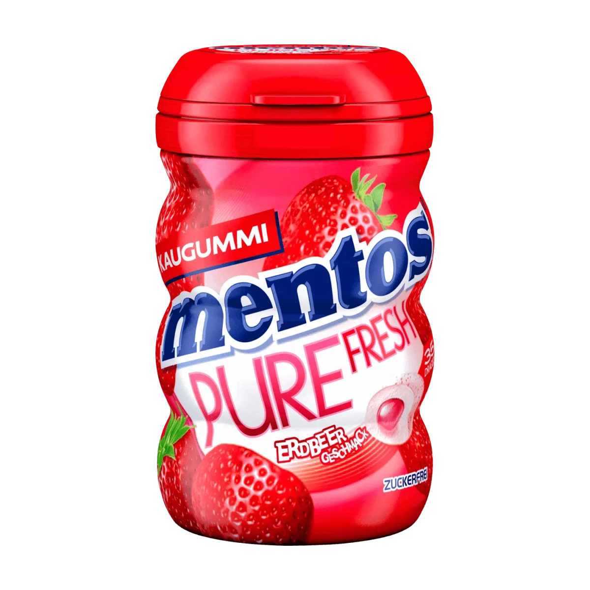 Mentos Kaugummi, Pure Fresh Erdbeere, zuckerfrei (35 Stück), 70 g