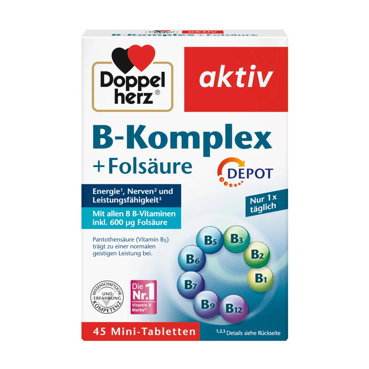 Doppelherz B-Komplex + Folsäure, 45 Tbl