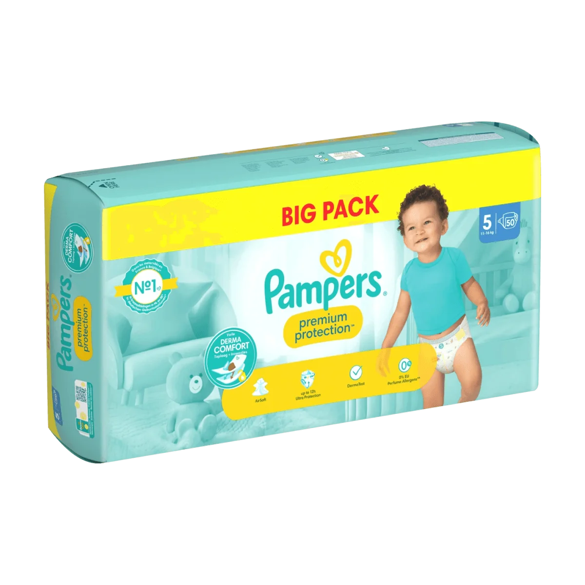 Pampers Windeln Premium Protection Gr. 5 Junior (11-16 kg), Big Pack, 50 Stk