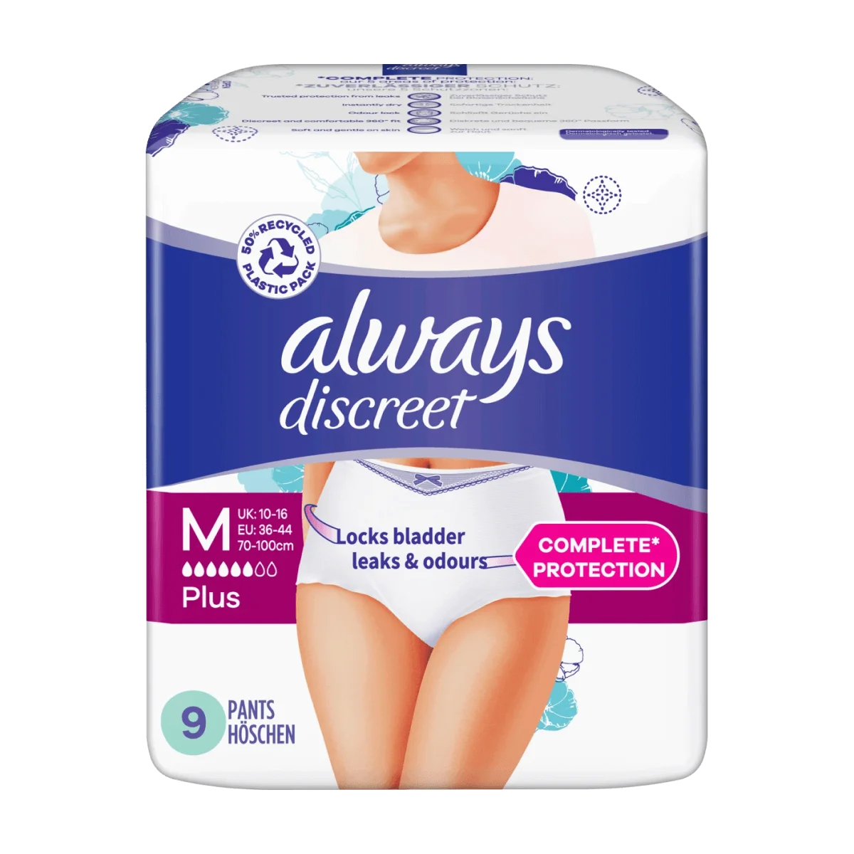 Always Discreet Pants Plus Large 8 Pack, Feminine Care