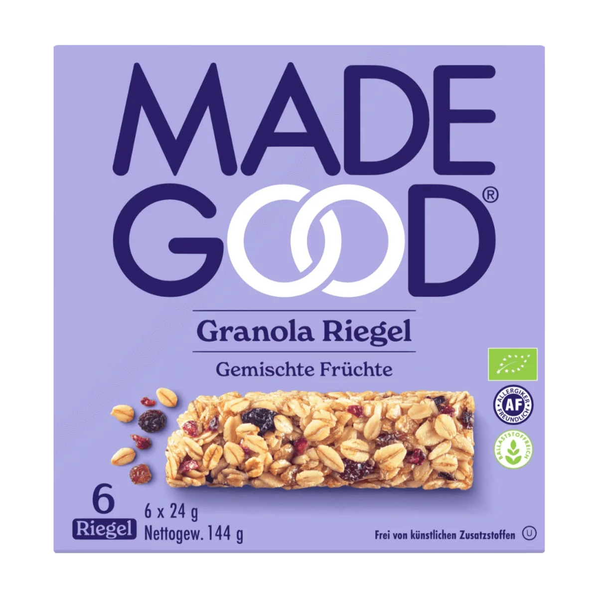 Made Good Müsliriegel, Granola gemischte Früchte (6 Stück), 144 g
