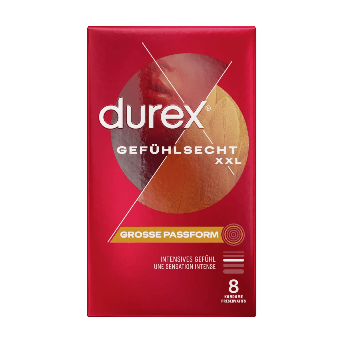Durex Kondome Gefühlsecht XXL, Breite 60mm, 8 Stk