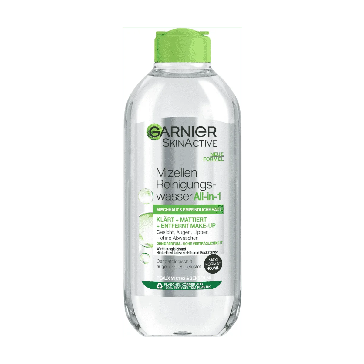 Garnier SkinActive Mizellen Reinigungswasser, Mischhaut & Empfindliche Haut, 400 ml
