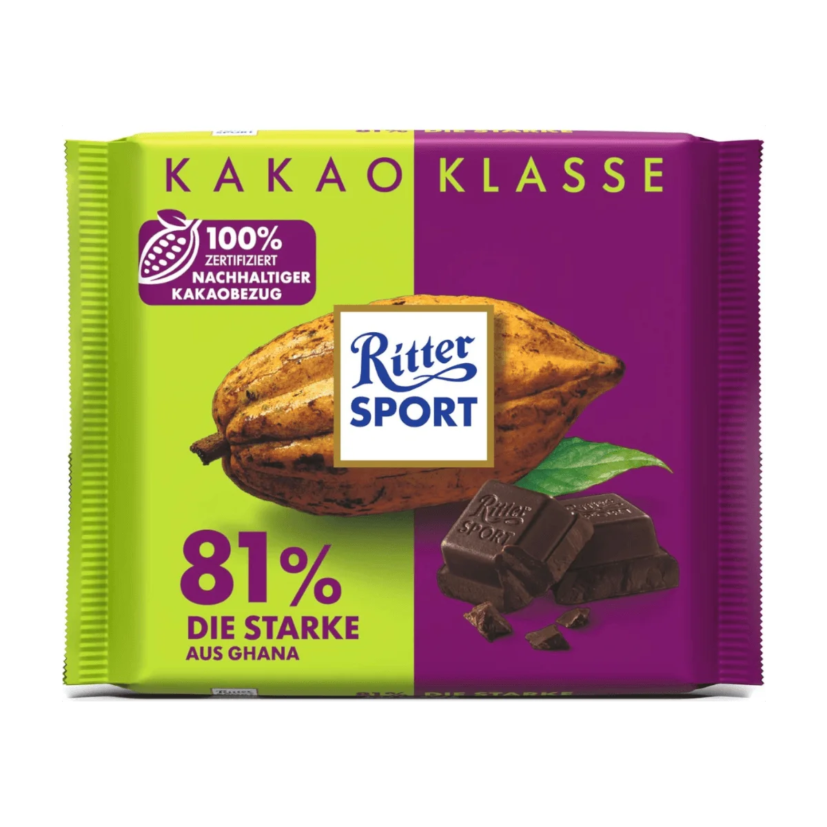 Ritter Sport Kakao-Klasse 81% Die Starke aus Ghana, 100 g
