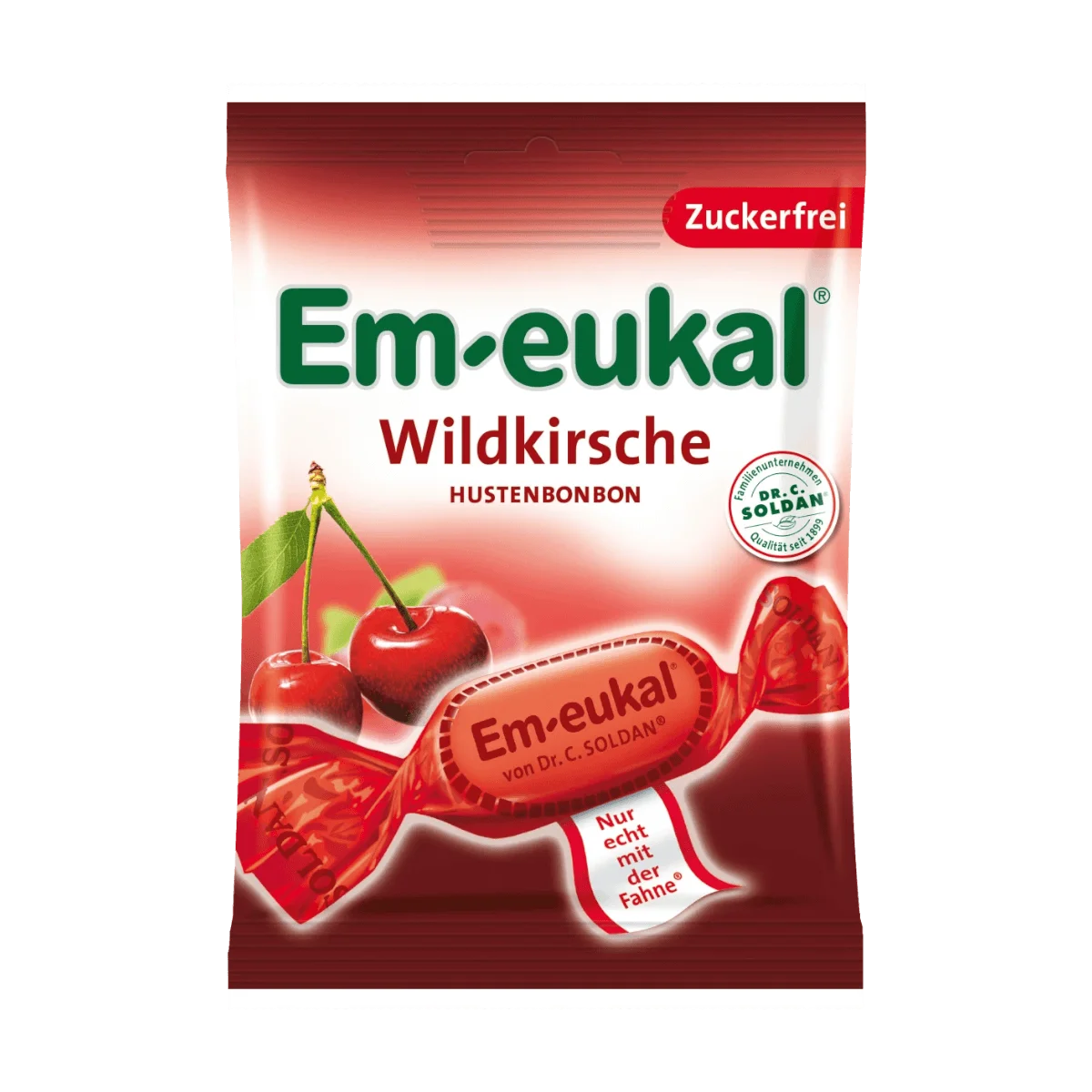 Em-eukal Bonbon, Wildkirsche, zuckerfrei, 75 g