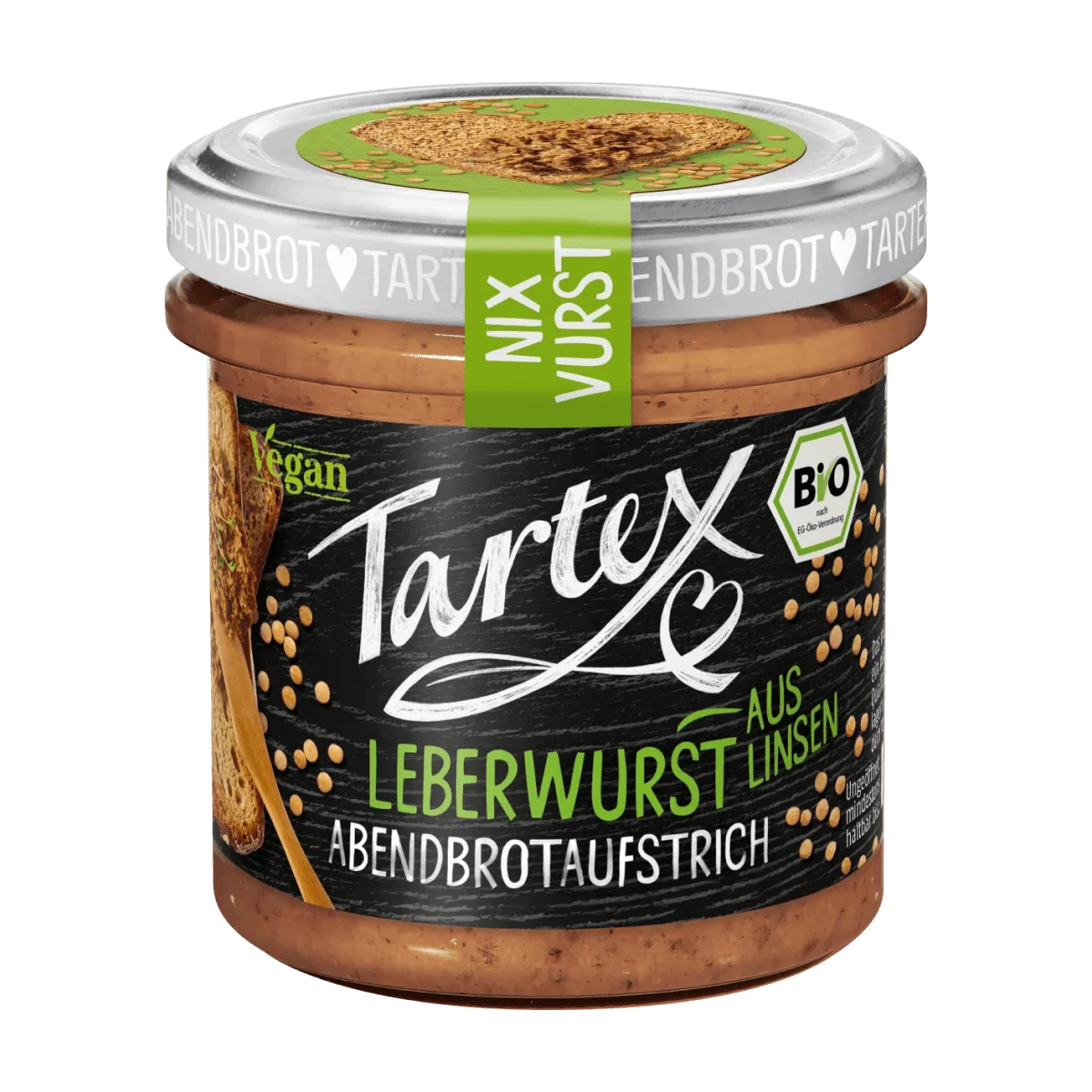 Tartex Brotaufstrich, Leberwurst aus Linsen, 135 g