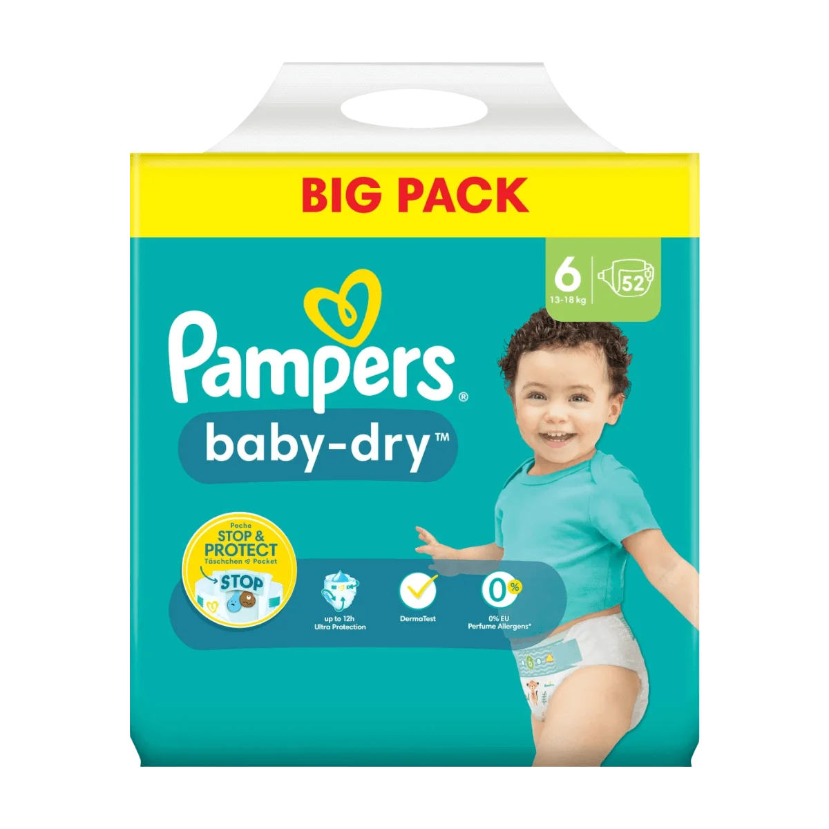 Pampers Baby Dry Big Pack Größe 6 XL 13-18kg, 52 Stk