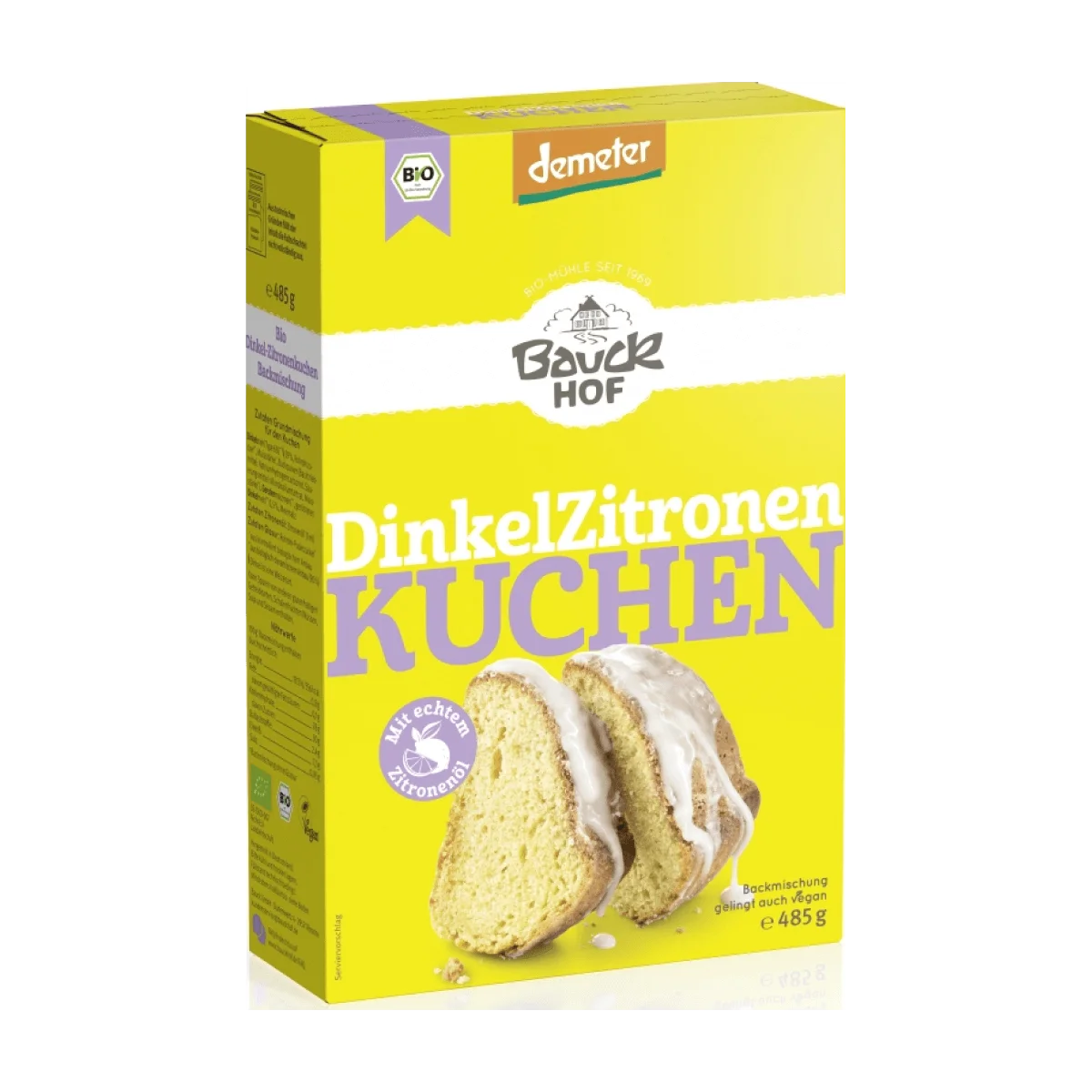 Bauckhof Backmischung Dinkel Zitronenkuchen, demeter, 485 g