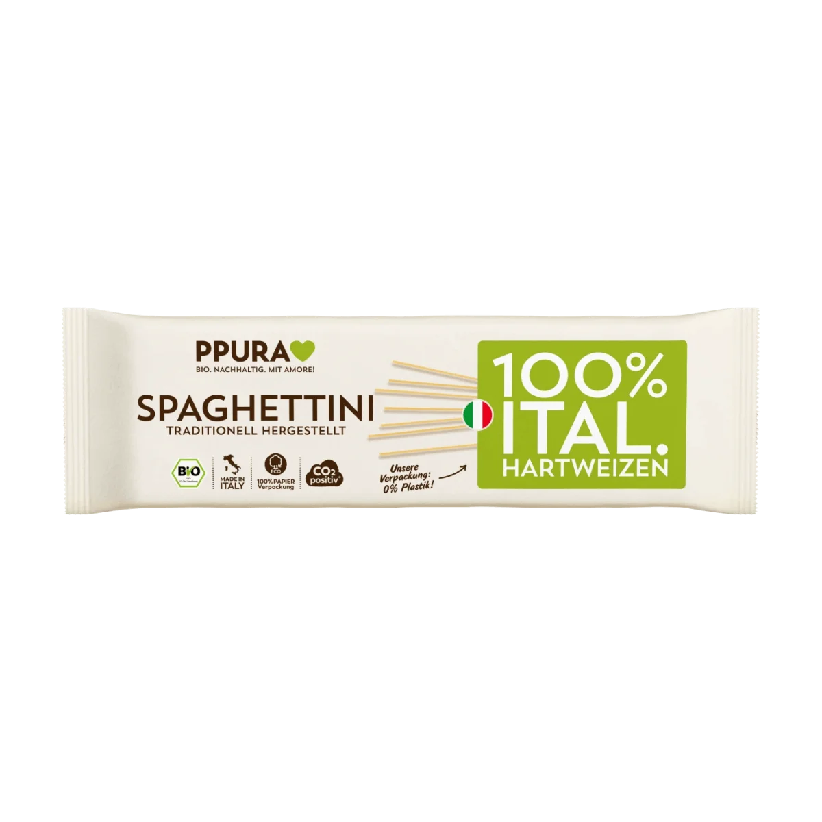 PPURA Nudeln, Spaghettini aus italienischem Hartweizen, 500 g