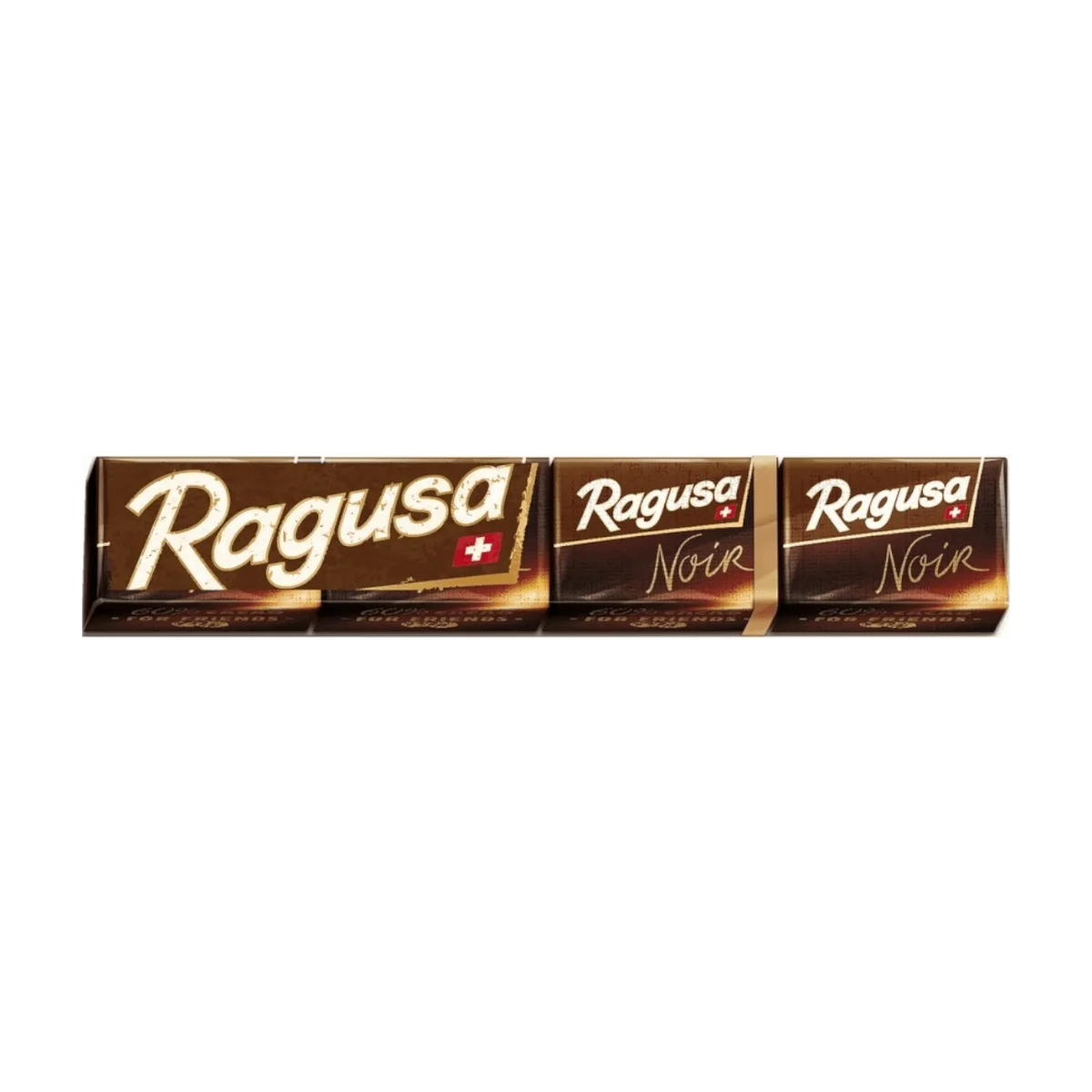 Ragusa For Friends Noir Schweizer Premium Schokolade, 4 x 11 g
