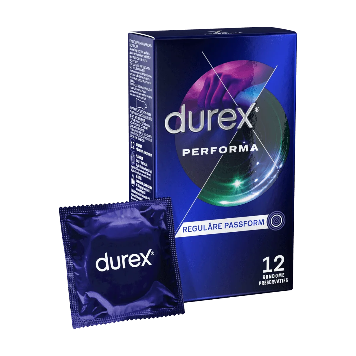 Durex Kondome Performa, Breite 56mm, 12 St